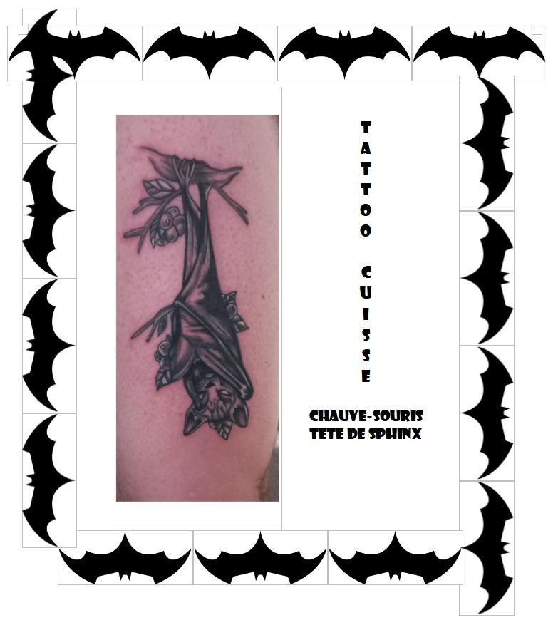 Tattoo cuisse chauve souris